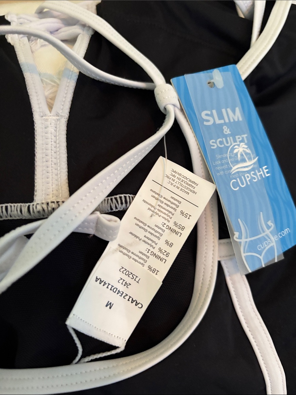 NWT CUPSHE SLIM AND SCULPT one piece swimsuit with Tummy control - Picture 5 of 9